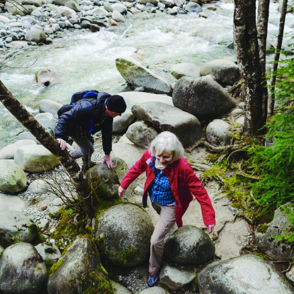 Seniors hiking.